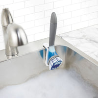 Tovolo - Magnetic Soap Dispensing Charcoal/Clear Dish Brush & Holder - TV81-28715 - DISCONTINUED