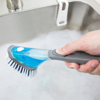 Tovolo - Magnetic Soap Dispensing Charcoal/Clear Dish Brush & Holder - TV81-28715 - DISCONTINUED