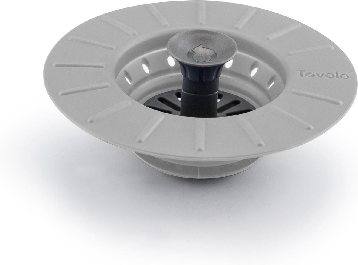 Tovolo - Oyster Gray Collapsible Sink Stopper & Strainer - TV26003-201