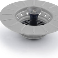 Tovolo - Oyster Gray Collapsible Sink Stopper & Strainer - TV26003-201