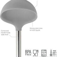 Tovolo - Oyster Gray Silicone Stainless Steel Handle Ladle - TV42023-201