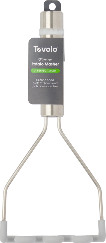 Tovolo - Oyster Gray Silicone Stainless Steel Handle Potato Masher - TV40007-201