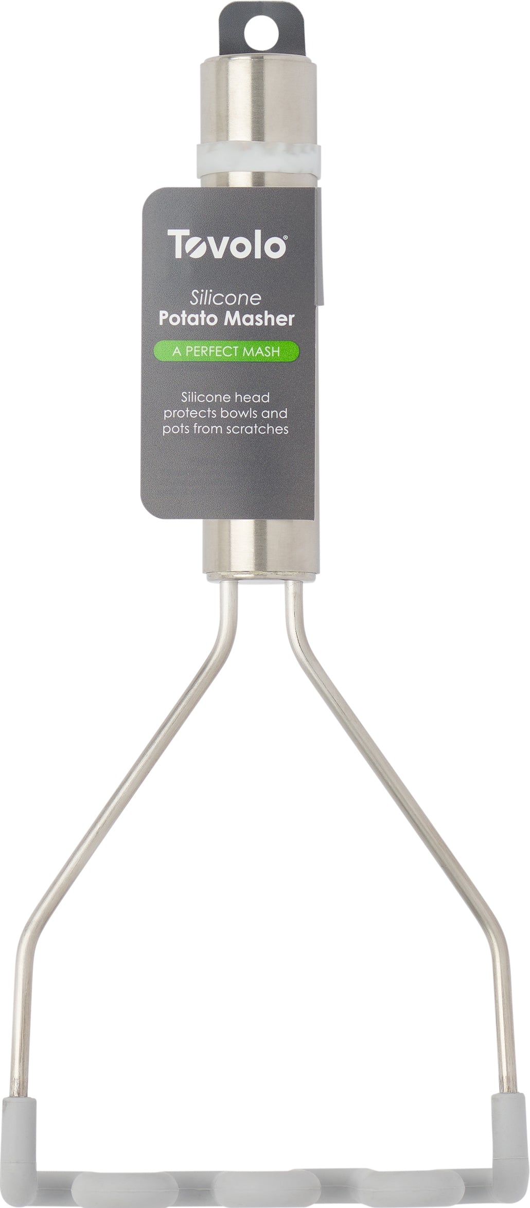 Tovolo - Oyster Gray Silicone Stainless Steel Handle Potato Masher - TV40007-201
