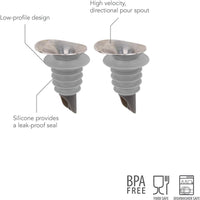Tovolo - Oyster Gray Sleek Pouring Spout, Set of 2 - TV56006-201