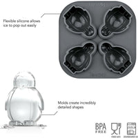 Tovolo - Penguin Charcoal Ice Molds, Set of 4 - TV81-7949