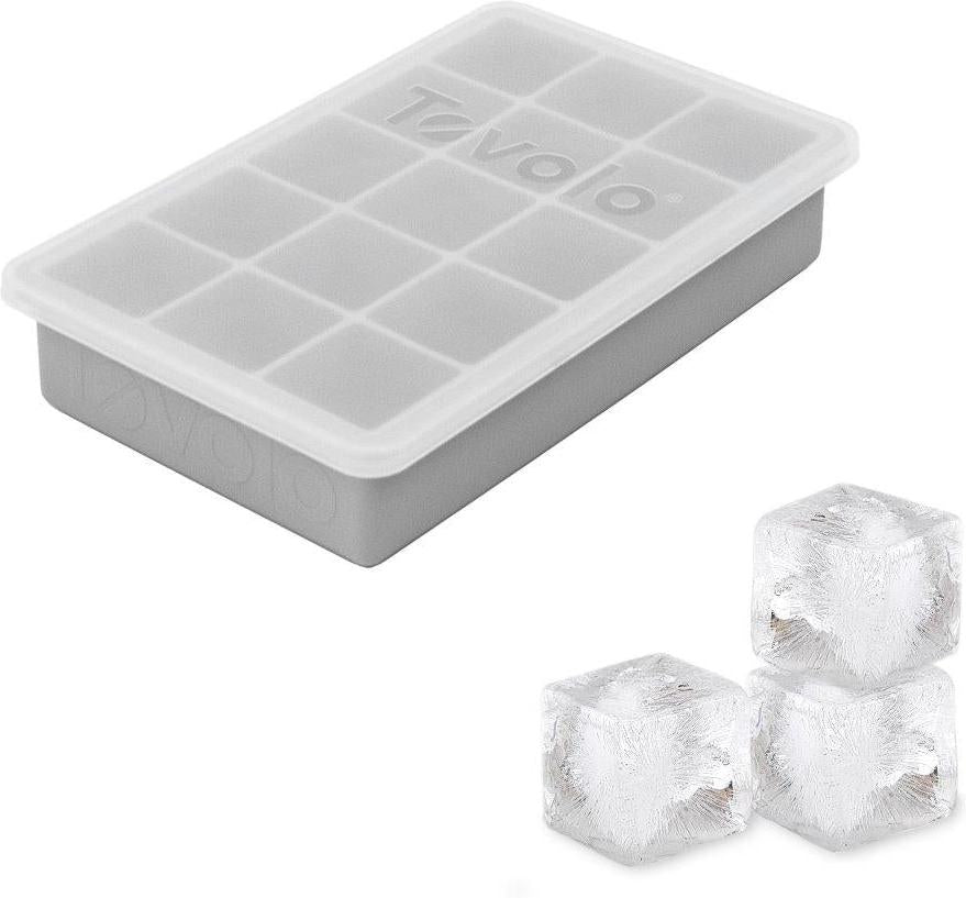 Tovolo - Perfect Cube Oyster Gray Ice Tray With Lid - TV22022-201