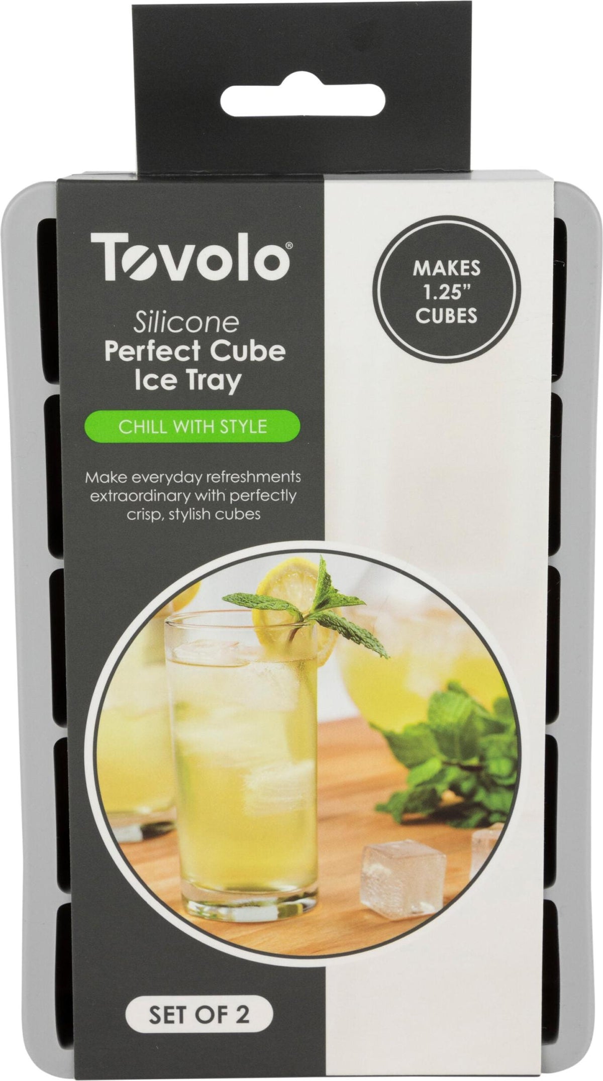 Tovolo - Perfect Cube Oyster Gray Ice Trays, Set of 2 - TV22017-201