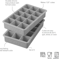 Tovolo - Perfect Cube Oyster Gray Ice Trays, Set of 2 - TV22017-201