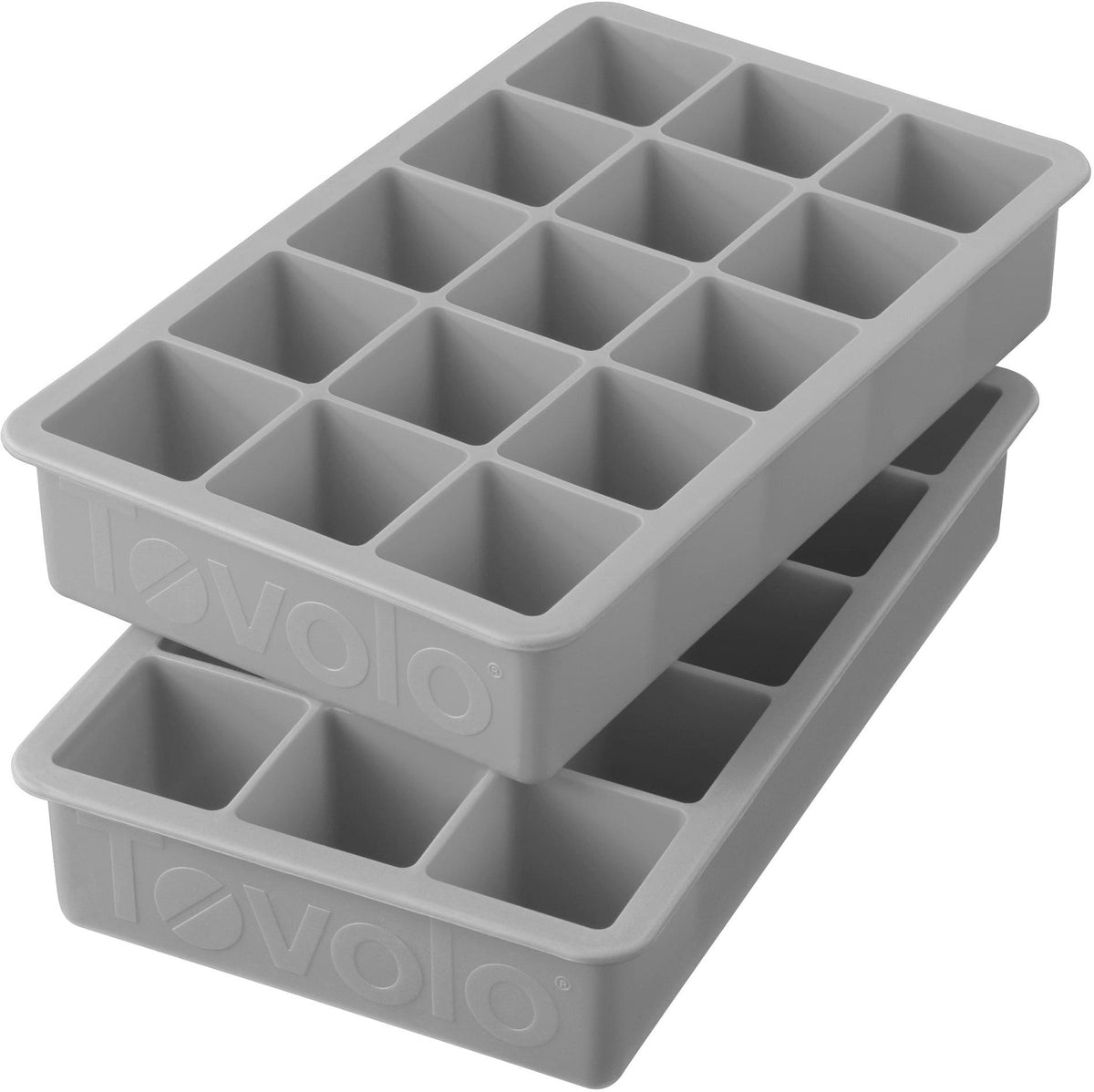 Tovolo - Perfect Cube Oyster Gray Ice Trays, Set of 2 - TV22017-201