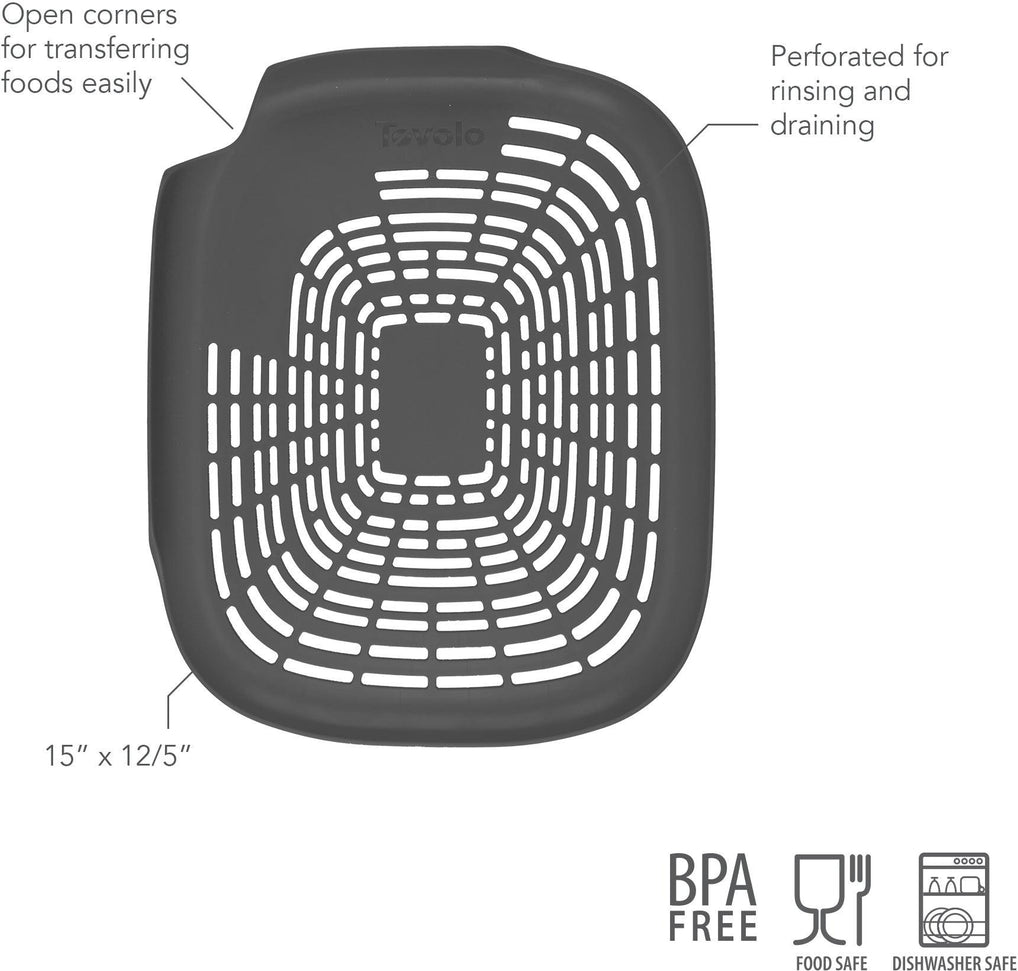 Tovolo - Prep N' Rinse Charcoal Flat Colander - TV16006-200