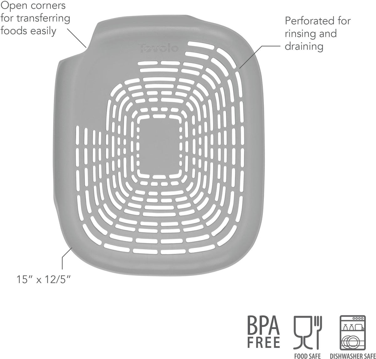 Tovolo - Prep N' Rinse Oyster Gray Flat Colander - TV16006-201