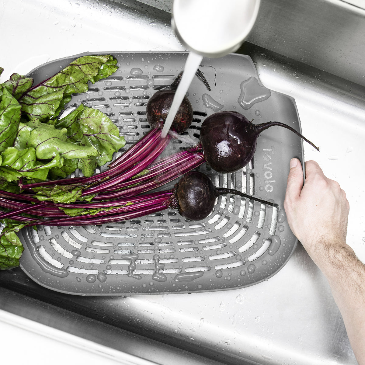 Tovolo - Prep N' Rinse Oyster Gray Flat Colander - TV16006-201