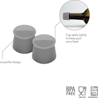 Tovolo - Silicone Oyster Gray Wine Caps, Set of 2 - TV56001-201 - DISCONTINUED