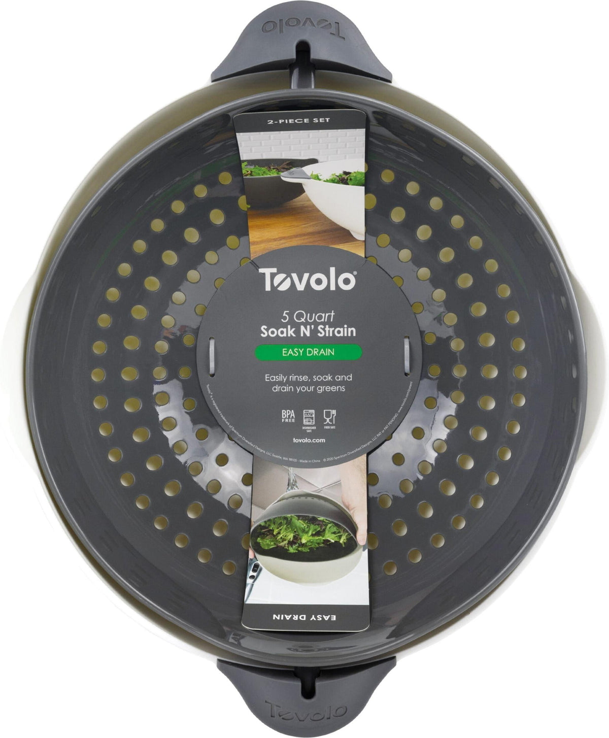 Tovolo - Soak N' Strain 5 Qt Charcoal Colander - TV16010-200