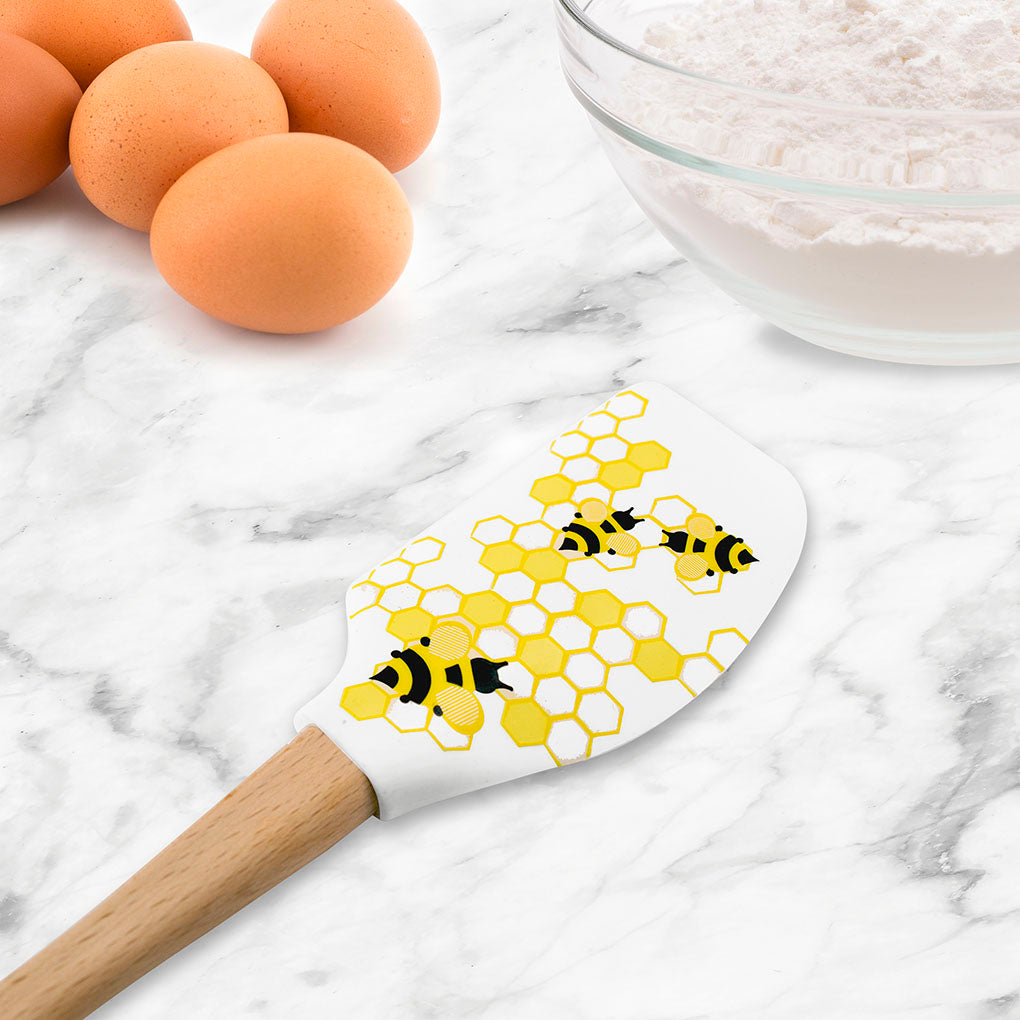 Tovolo - Spatulart Wood Handled Honeycomb & Bee Spatula - TV80-9567 - DISCONTINUED