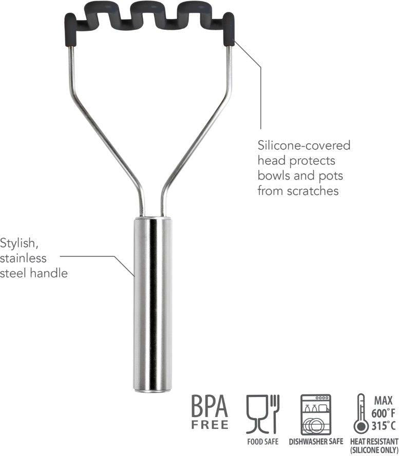 Tovolo - Stainless Steel Black Silicone Potato Masher - TV82-1000252