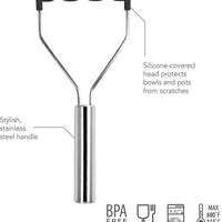Tovolo - Stainless Steel Black Silicone Potato Masher - TV82-1000252
