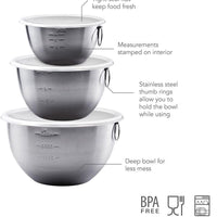 Tovolo - Stainless Steel Mixing Bowl Set with Lids, Set of 3 - TV81-1947