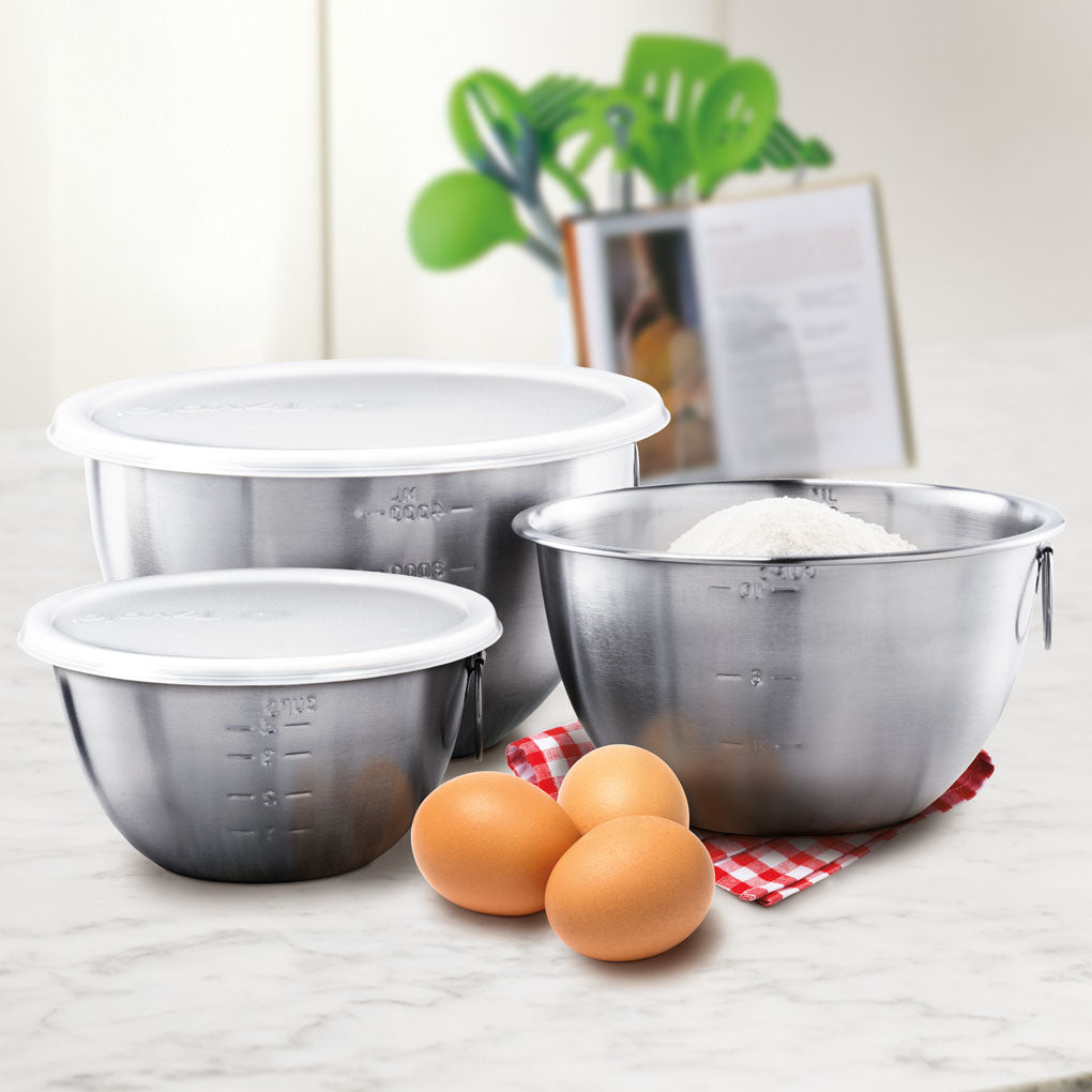 Tovolo - Stainless Steel Mixing Bowl Set with Lids, Set of 3 - TV81-1947