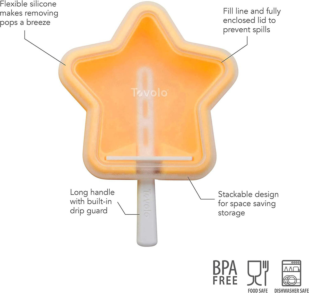 Tovolo - Star Stackable Assorted Pop Molds, Set of 4 - TV22085-999