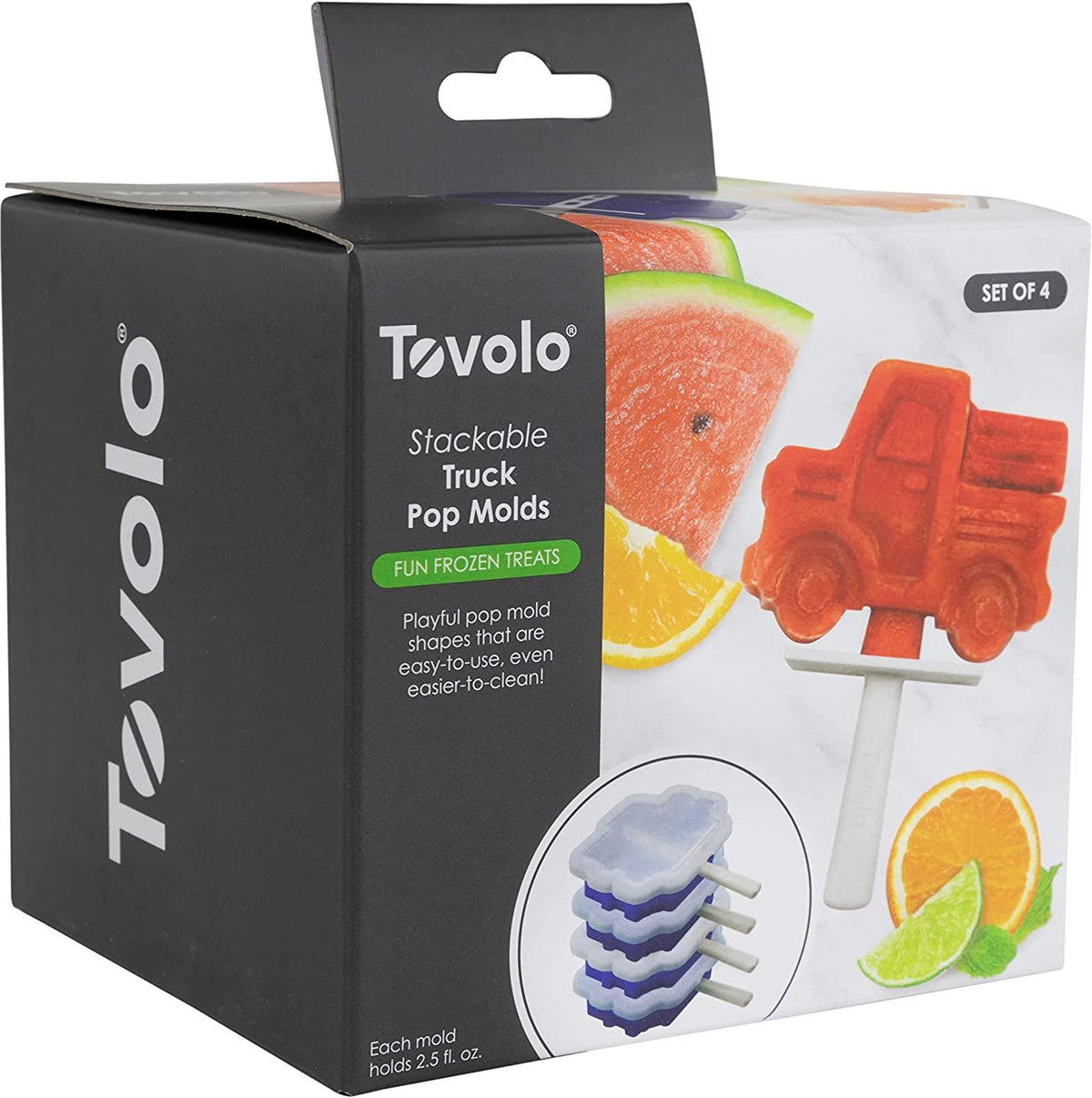 Tovolo - Truck Stackable Stratus Blue Pop Molds, Set of 4 - TV22084-305