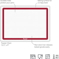 Tovolo - Truebake 12.5" x 9" Cayenne Toaster Oven Baking Mat, Pack of 10 - TV13017-400