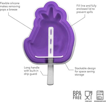 Tovolo - Unicorn Stackable Royal Purple Pop Molds, Set of 4 - TV22083-800