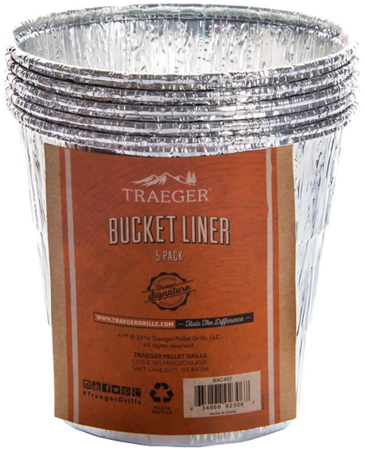 Traeger - Grease Bucket Liners, Pack of 5 - BAC572