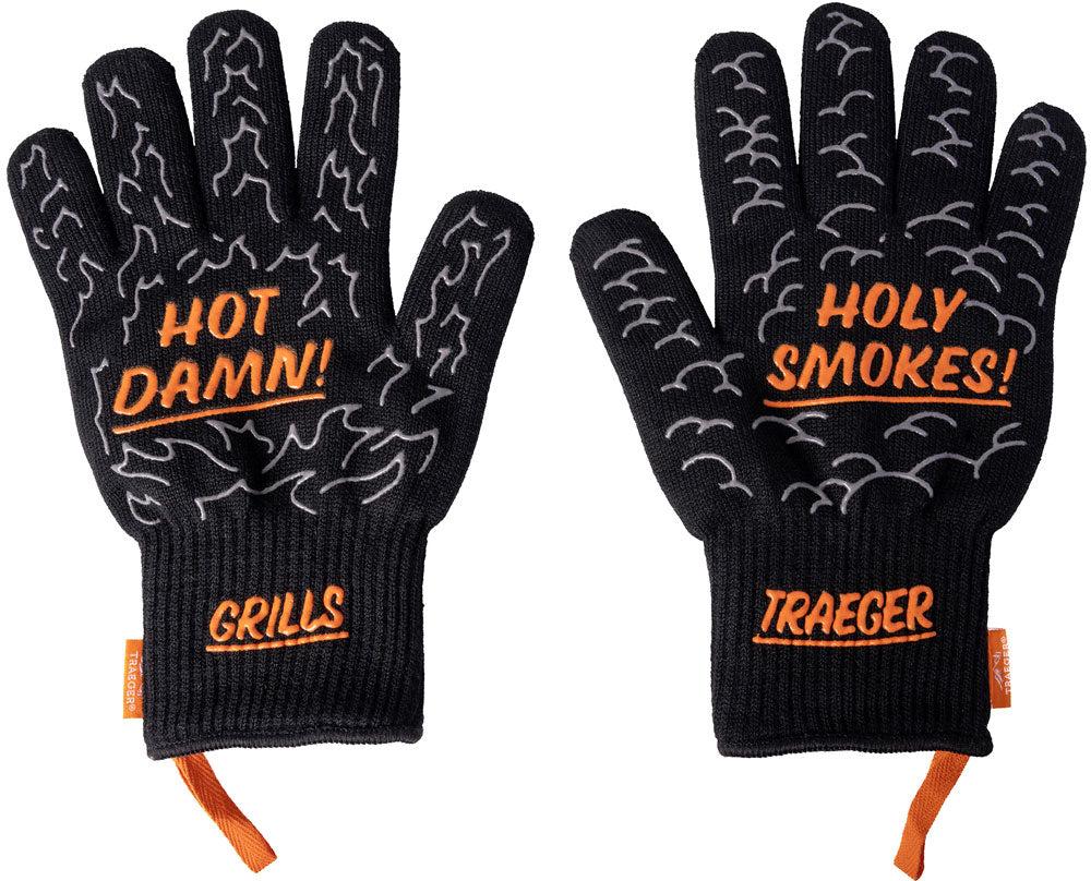 Traeger - Heat Resistant BBQ Grilling Mitts with Silicone Grip - BAC795