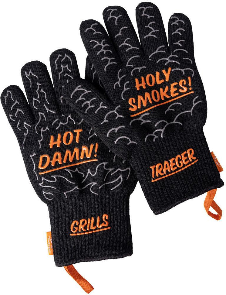 Traeger - Heat Resistant BBQ Grilling Mitts with Silicone Grip - BAC795
