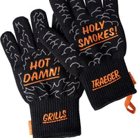 Traeger - Heat Resistant BBQ Grilling Mitts with Silicone Grip - BAC795
