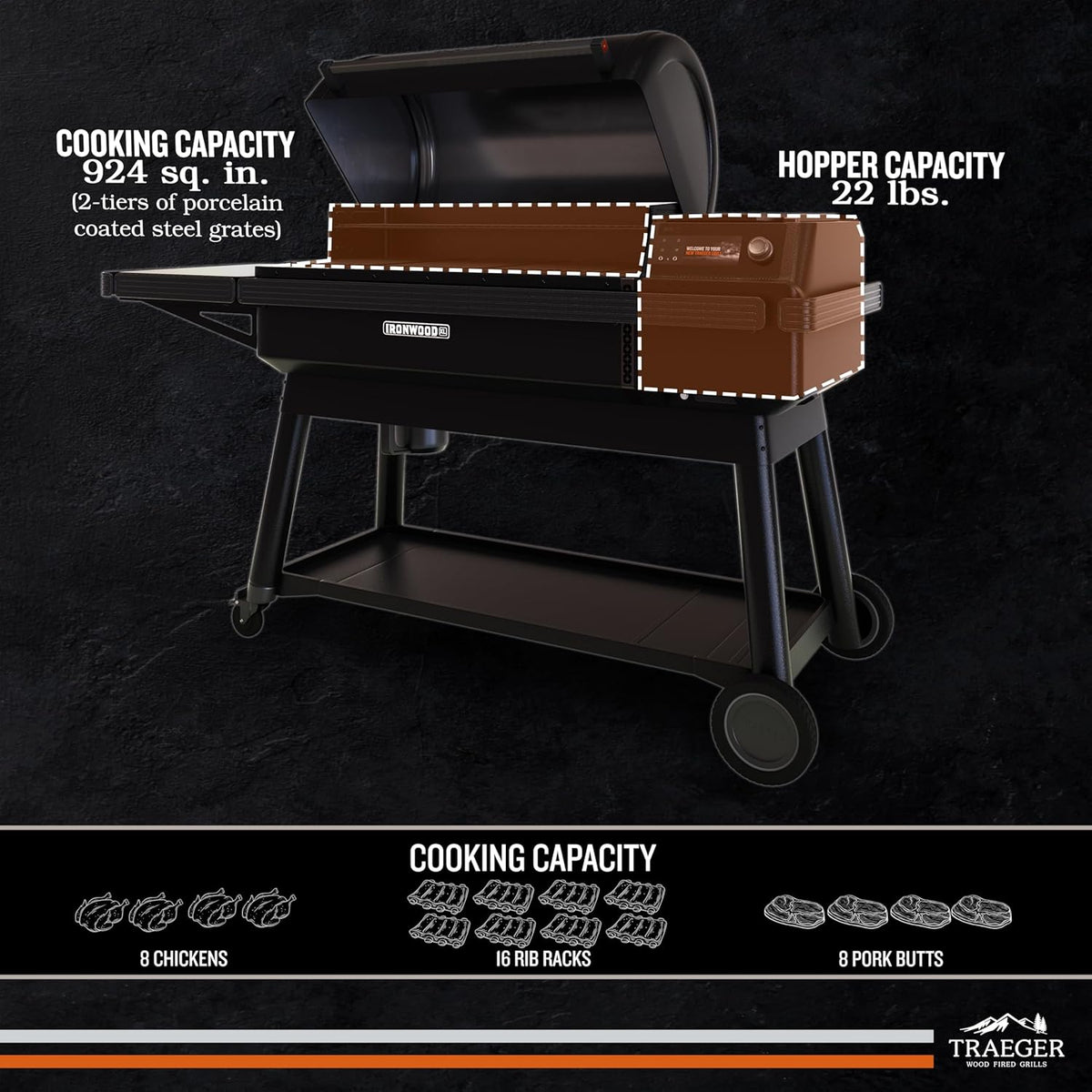 Traeger - Ironwood XL WiFi Pellet Grill and Smoker - TFB93RLGC