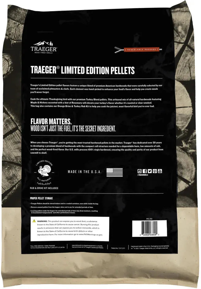 Traeger - Limited Edition Turkey Pellet and Brine Kit - PEL351