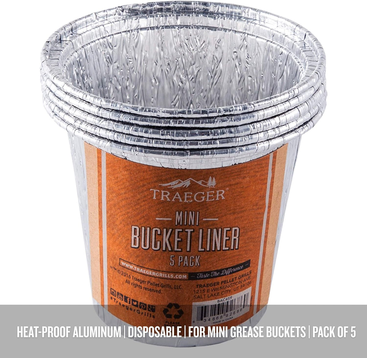 Traeger - Mini Bucket Liners, Pack of 5 - BAC459