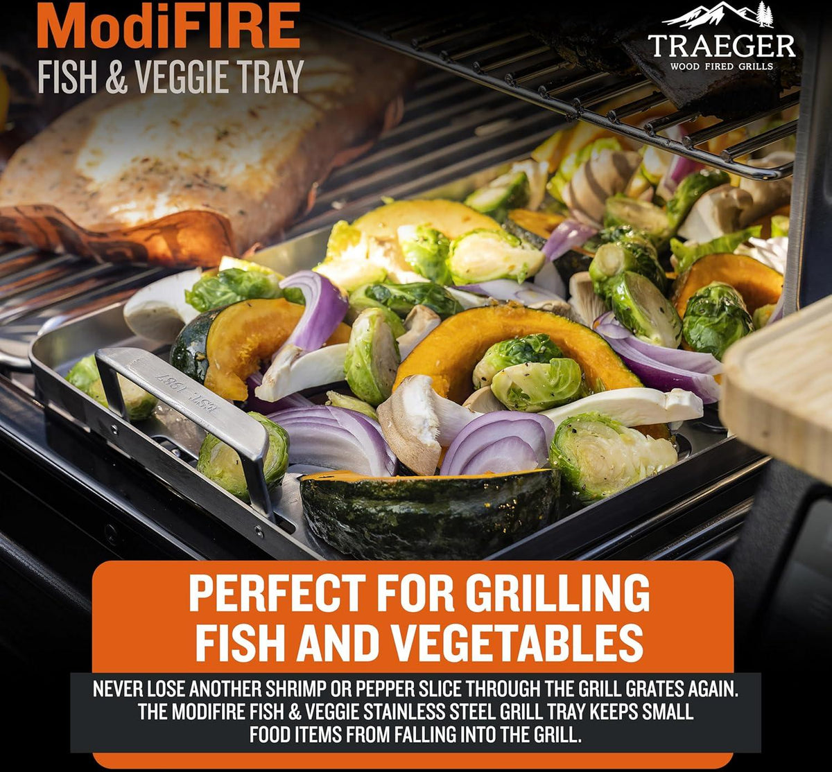 Traeger - ModiFIRE Fish & Veggie Stainless Steel Grill Tray - BAC610