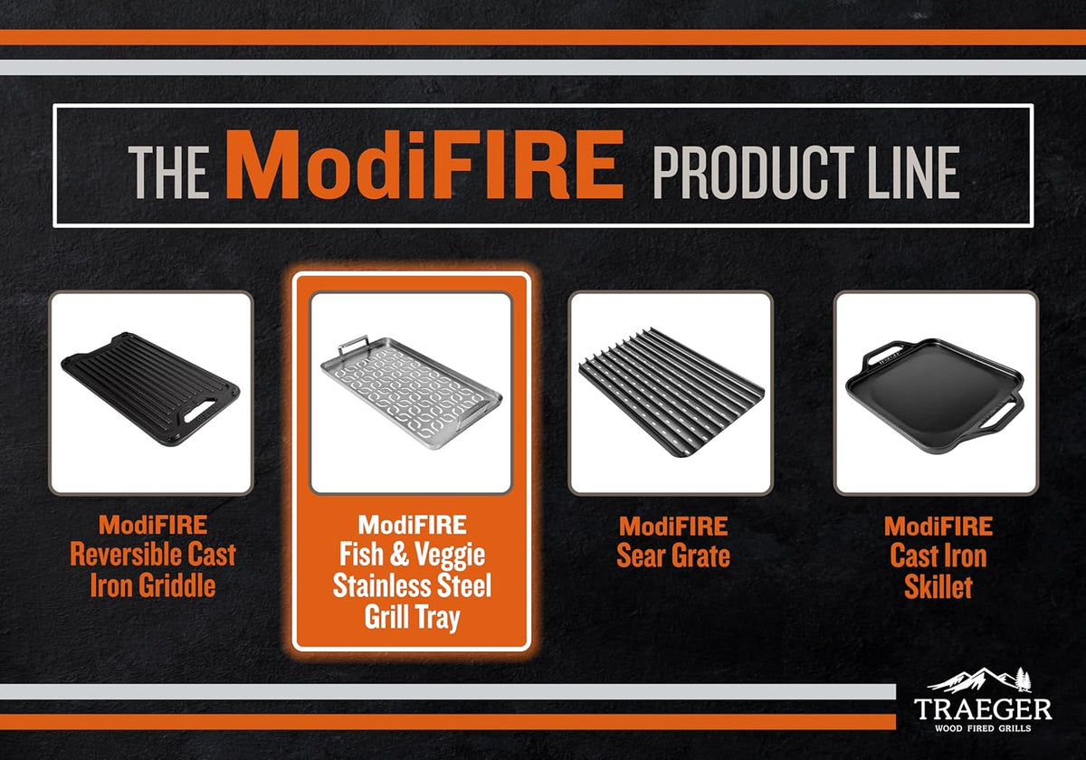 Traeger - ModiFIRE Fish & Veggie Stainless Steel Grill Tray - BAC610