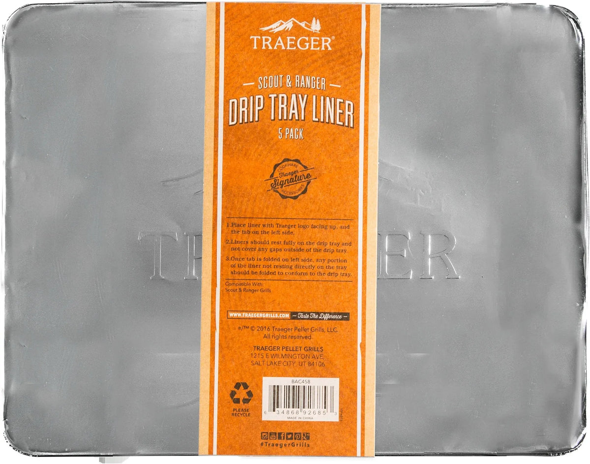 Traeger - Ranger/Scout Drip Tray Liner, Pack of 5 - BAC571