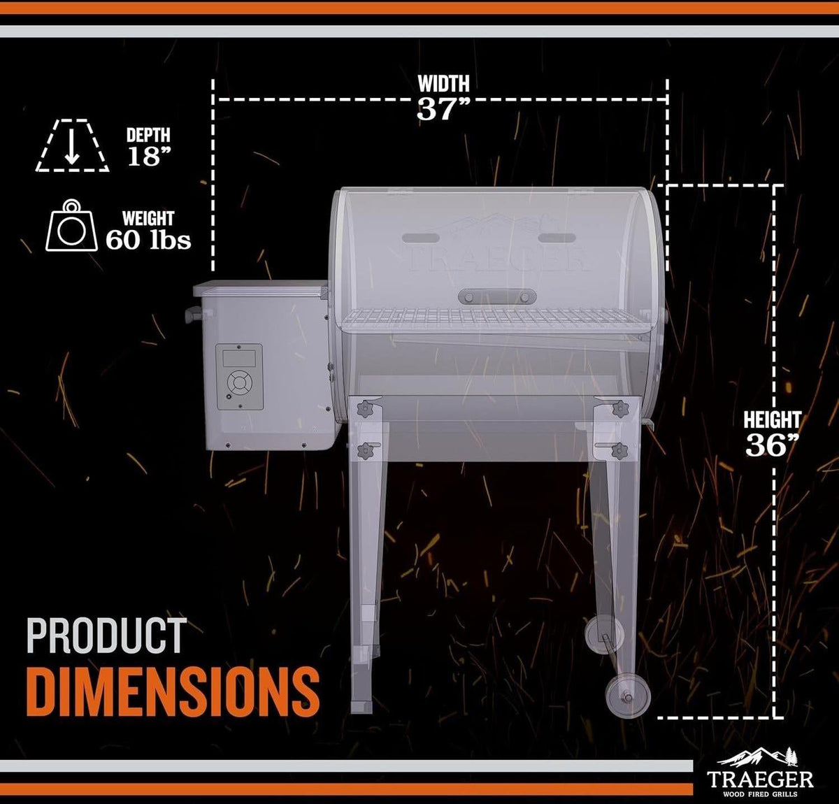 Traeger - Tailgater 20 Black Portable Electric Wood Pellet Grill and Smoker - TFB30KLF