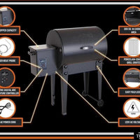 Traeger - Tailgater 20 Black Portable Electric Wood Pellet Grill and Smoker - TFB30KLF