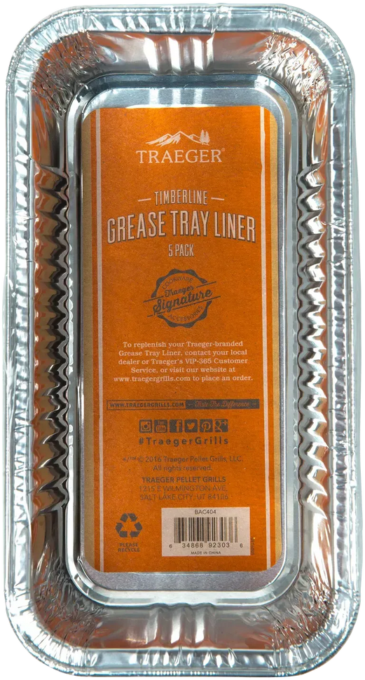 Traeger - Timberline Grease Pan Liner, Pack of 5 - BAC582