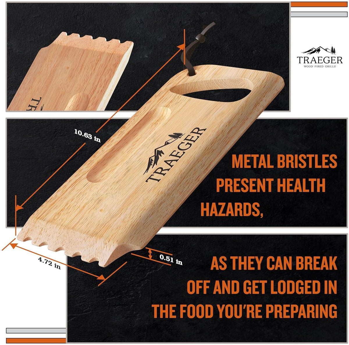 Traeger - Wooden Scape Grill Scraper - BAC454