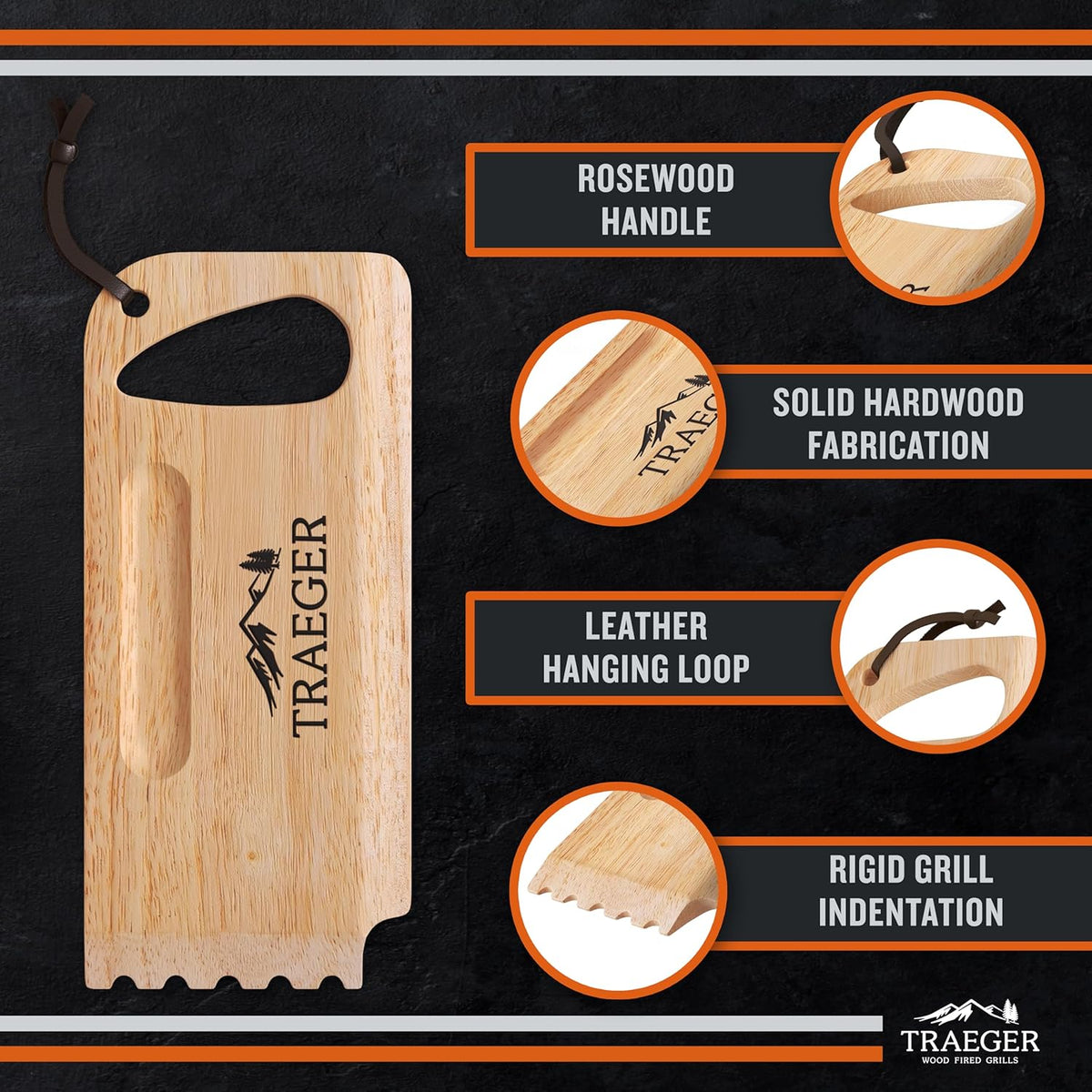 Traeger - Wooden Scape Grill Scraper - BAC454