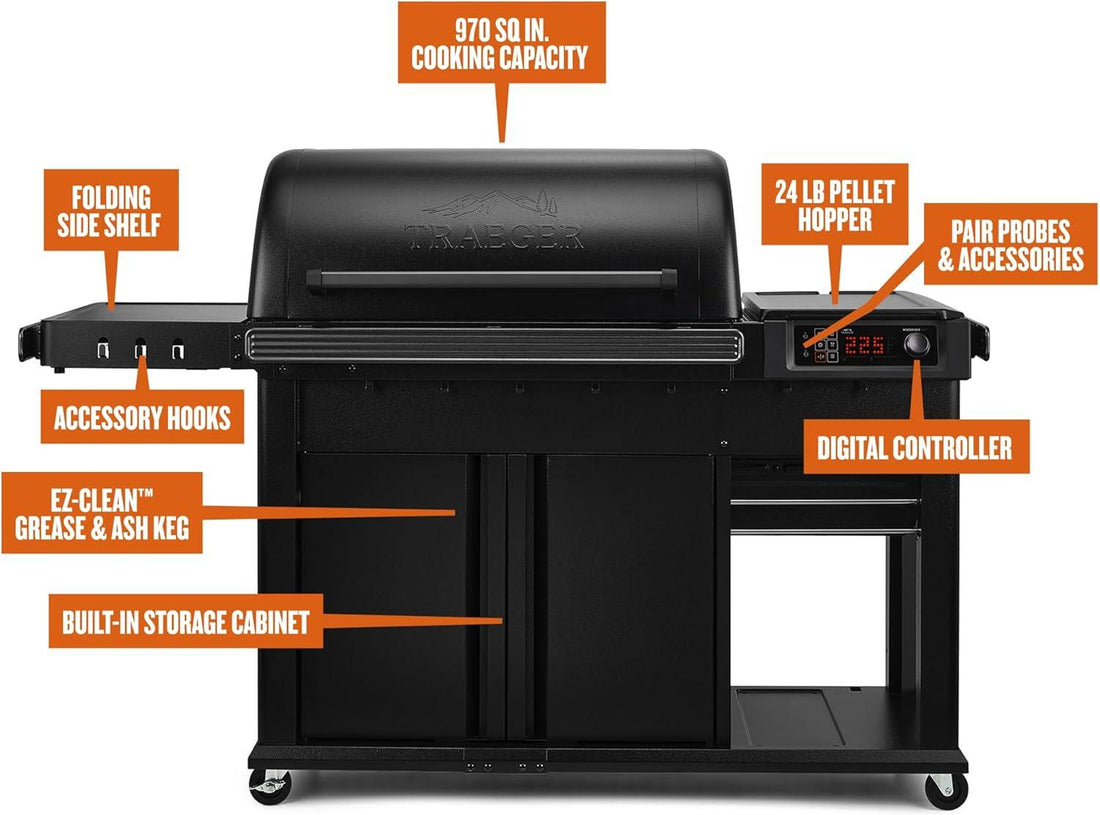 Traeger - Woodridge Pro Plus Black Freestanding Wood Pellet Grill - TFC97JLKC