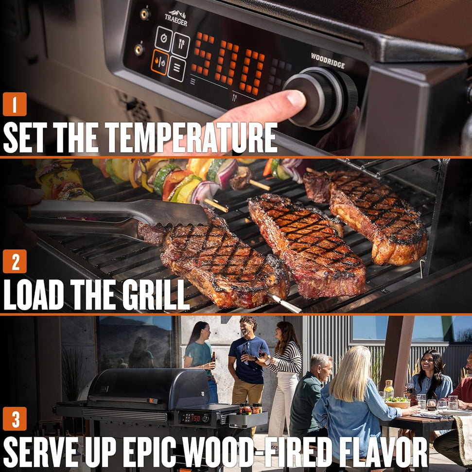Traeger - Woodridge Pro Plus Black Freestanding Wood Pellet Grill - TFC97JLKC