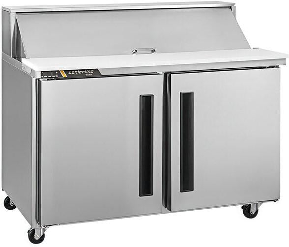 Traulsen Centerline - 48.5" 2 Door Mega Top Refrigerated Sandwich Prep Table - CLPT-4818-SD-LR
