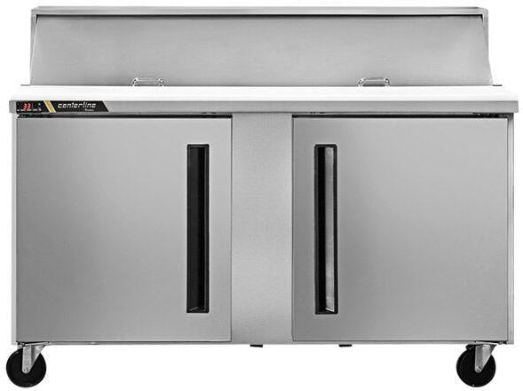 Traulsen Centerline - 60.5" 2 Door Mega Top Refrigerated Sandwich Prep Table - CLPT-6024-SD-LR