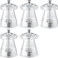 Tre Spade - 10 cm Acrylic Resin Crystal-Shaped Pepper Mill, Pack of 4- 43682