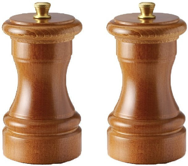 Tre Spade - 10 cm Dark Italian Beech Wood Pepper Mill, Pack of 3 - 43665