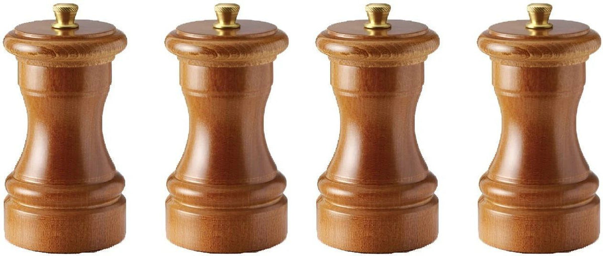Tre Spade - 10 cm Dark Italian Beech Wood Pepper Mill, Pack of 3 - 43665