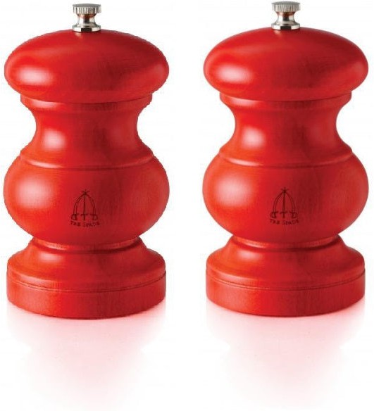 Tre Spade - 13 cm Red Seasoned Beech Wood Chili Grinder, Pack of 2 - 43697 - DISCONTINUED